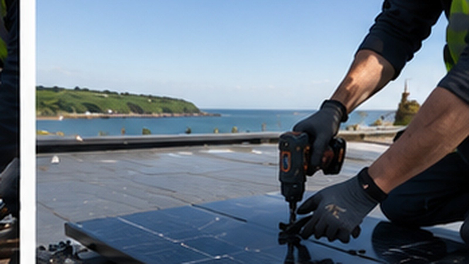 Solar installation underway on a Plymouth property
